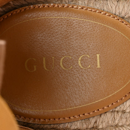 Gucci Raffia Canvas Crystal Interlocking G Espadrilles 39 Beige 8 of 9