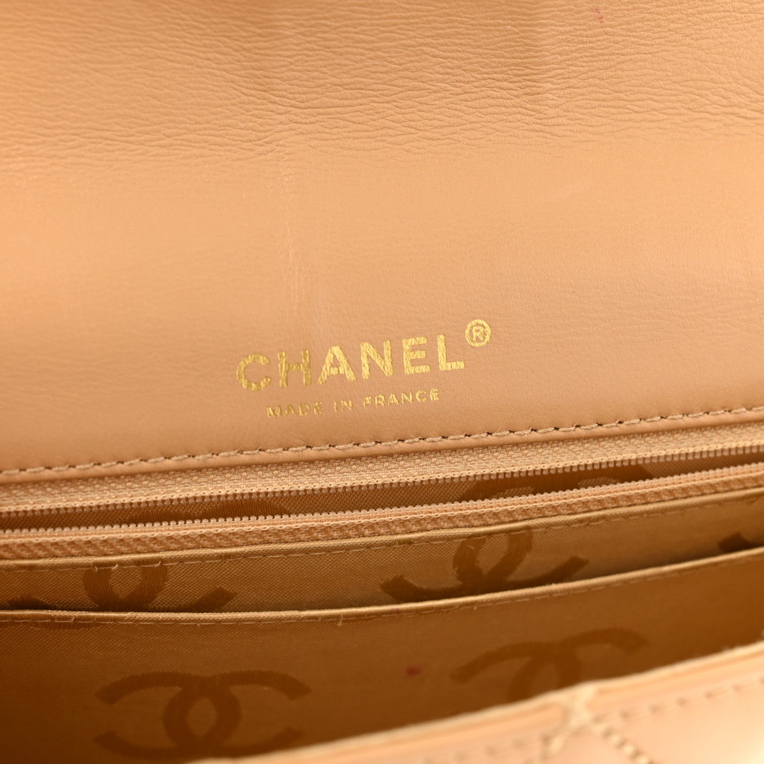 Chanel Calfskin Quilted Medium Wild Stitch Flap Beige 6 of 16