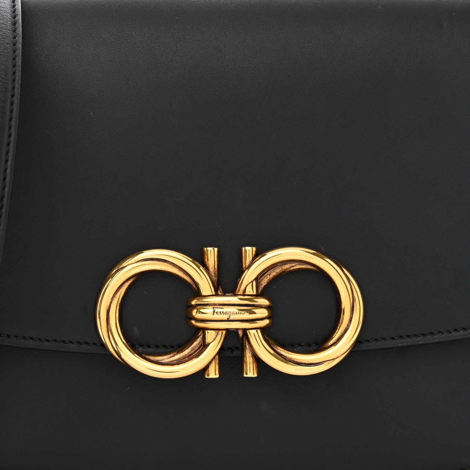 Salvatore Ferragamo Calfskin Trapezio Crossbody Black 8 of 10