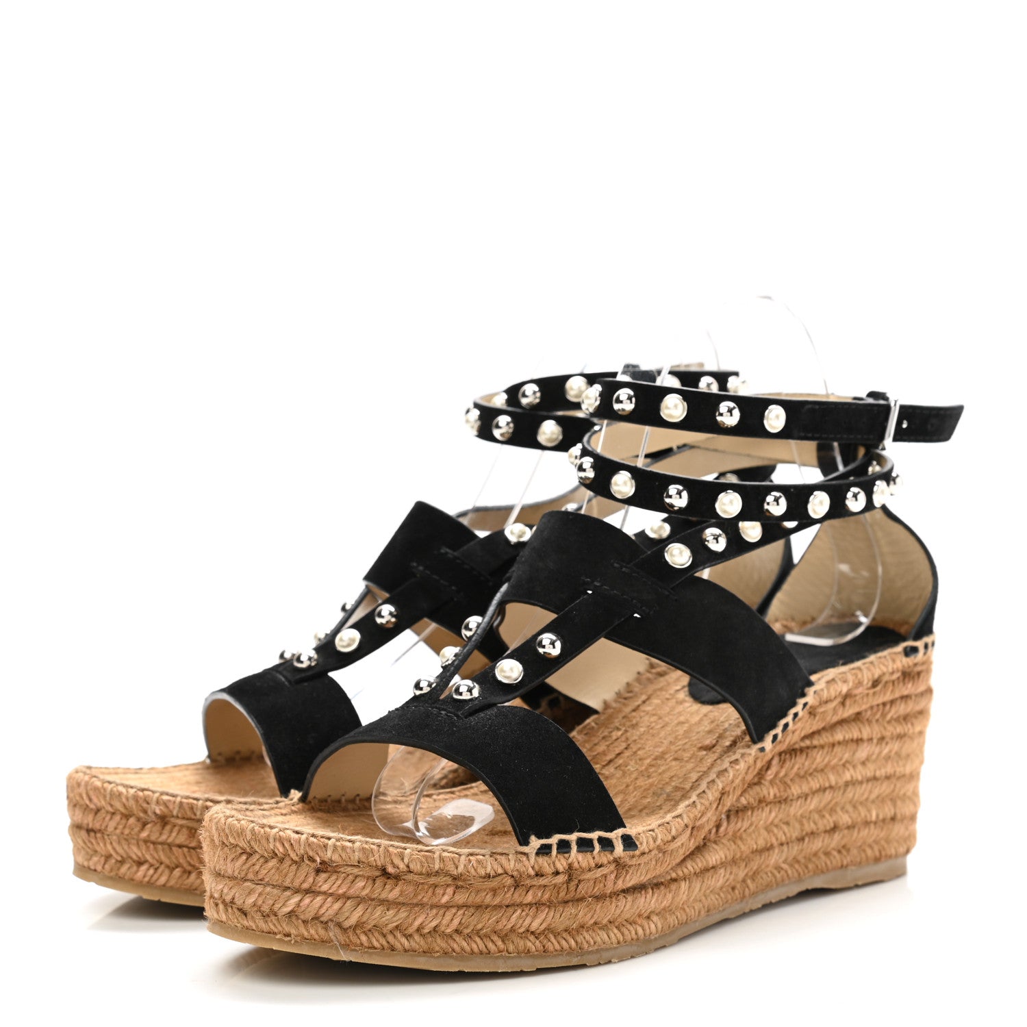 Jimmy Choo Suede Embellished Danica Espadrilles 40.5 Black 3 of 8
