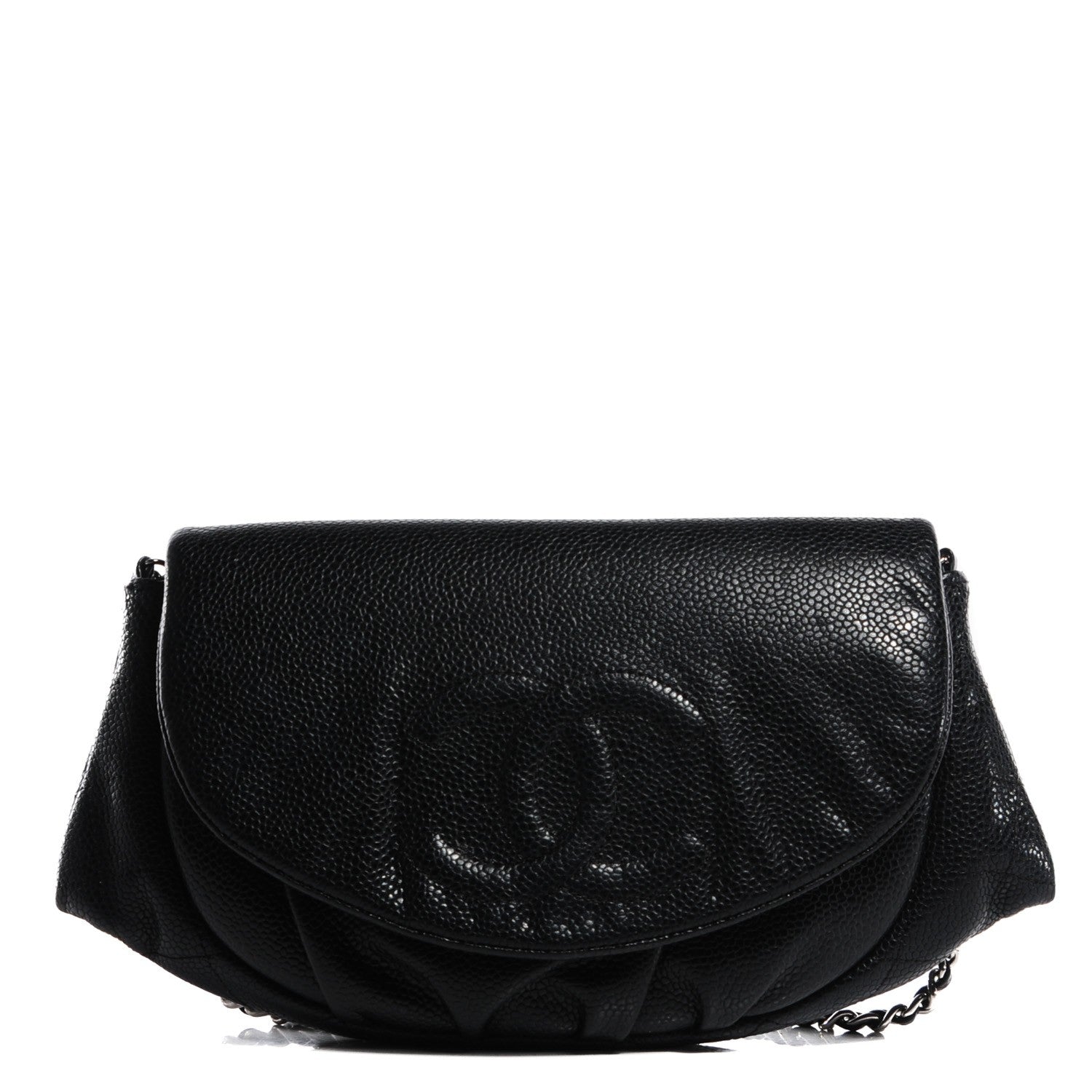 Chanel Caviar Half Moon Wallet On Chain WOC Black 1 of 8