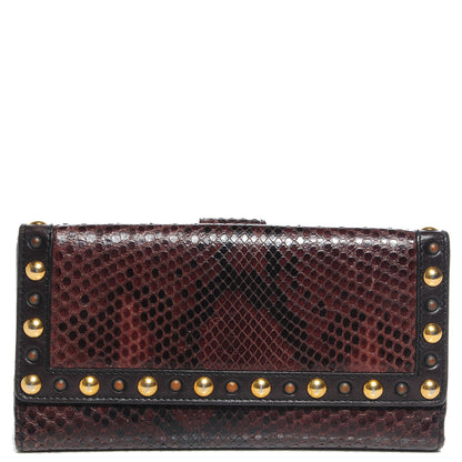 Gucci Python Babouska Continental Wallet Brown 1 of 7