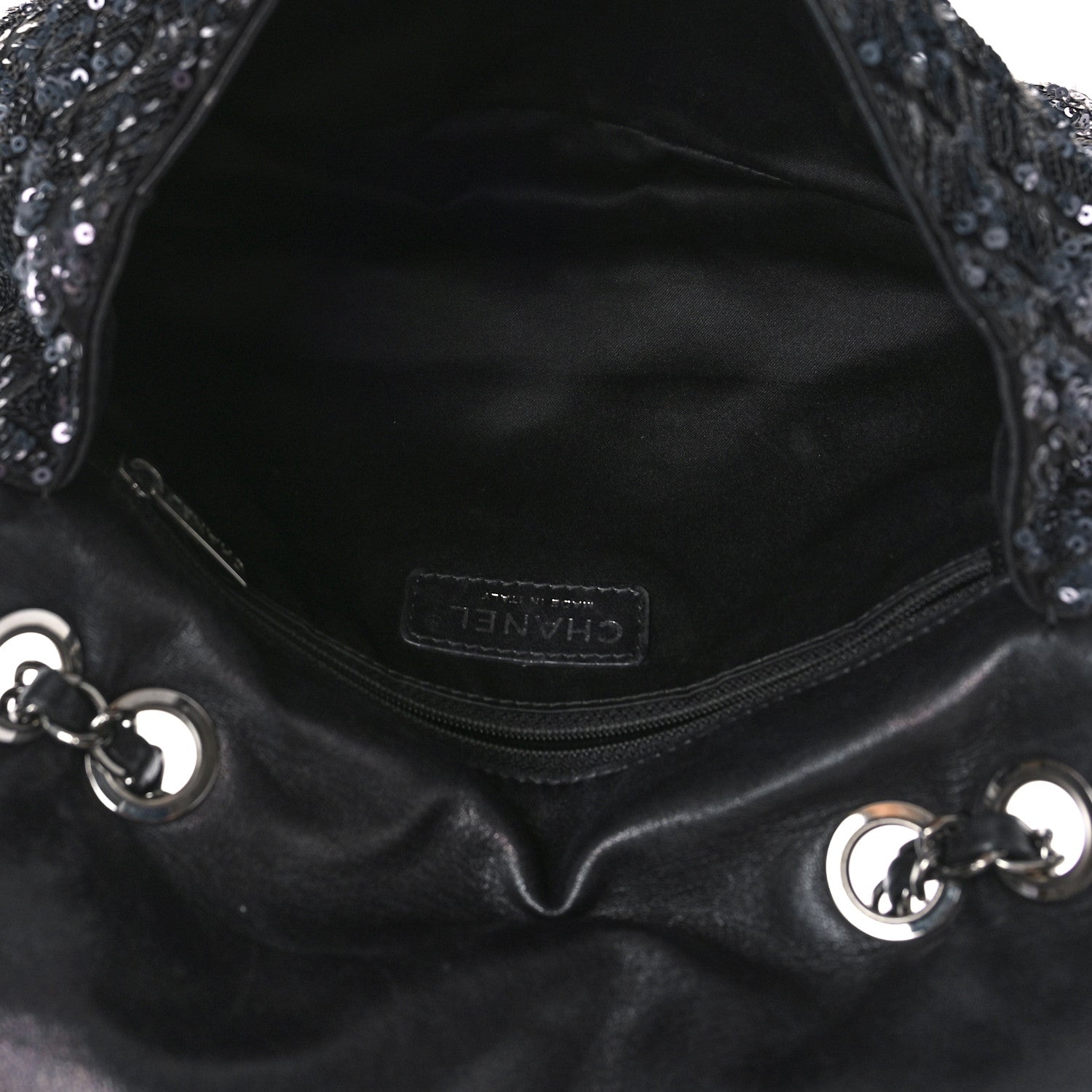 Chanel Satin Sequin Medium Classic Flap Grey 5 of 10