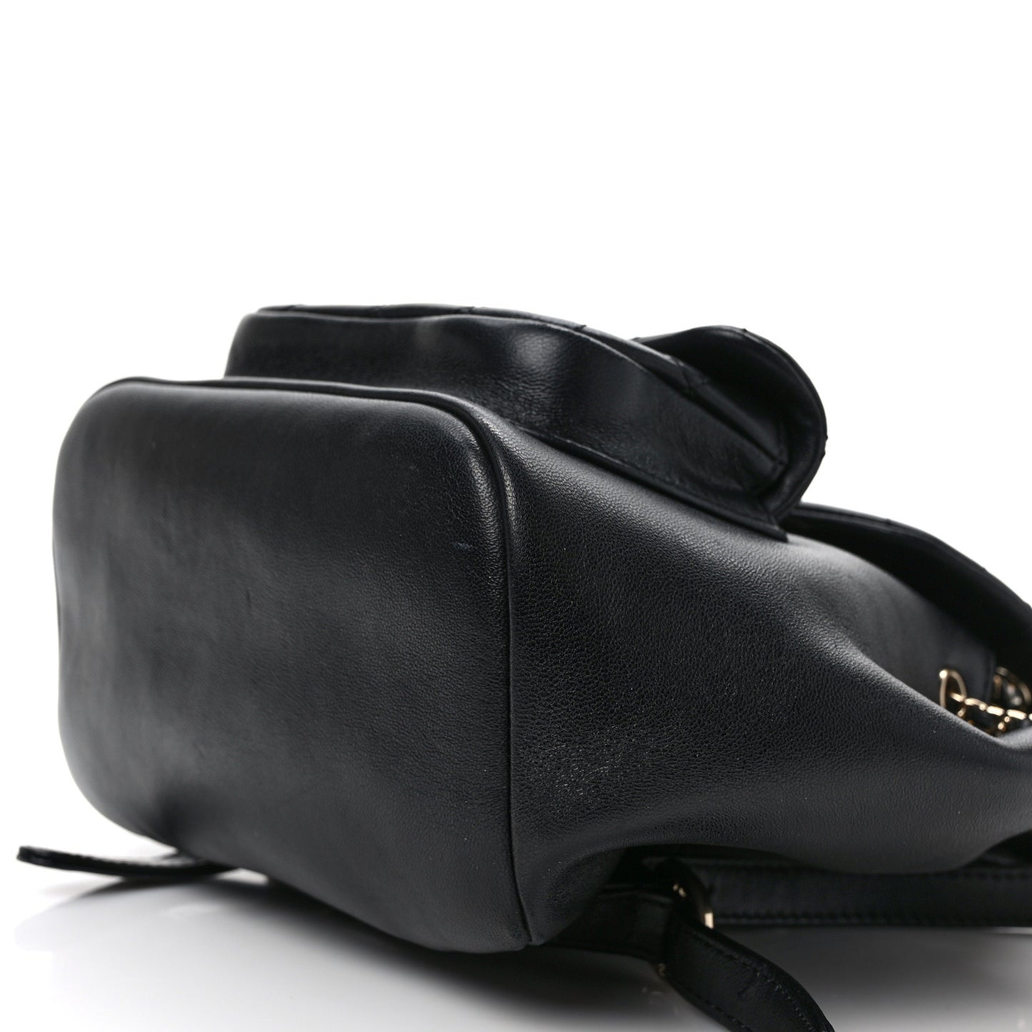 Lambskin Quilted Small Duma Drawstring Backpack Black