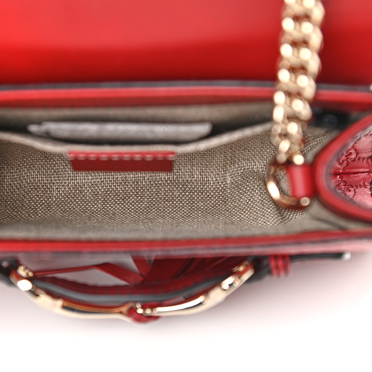 Soft Microguccissima Mini Emily Chain Shoulder Bag Rosso