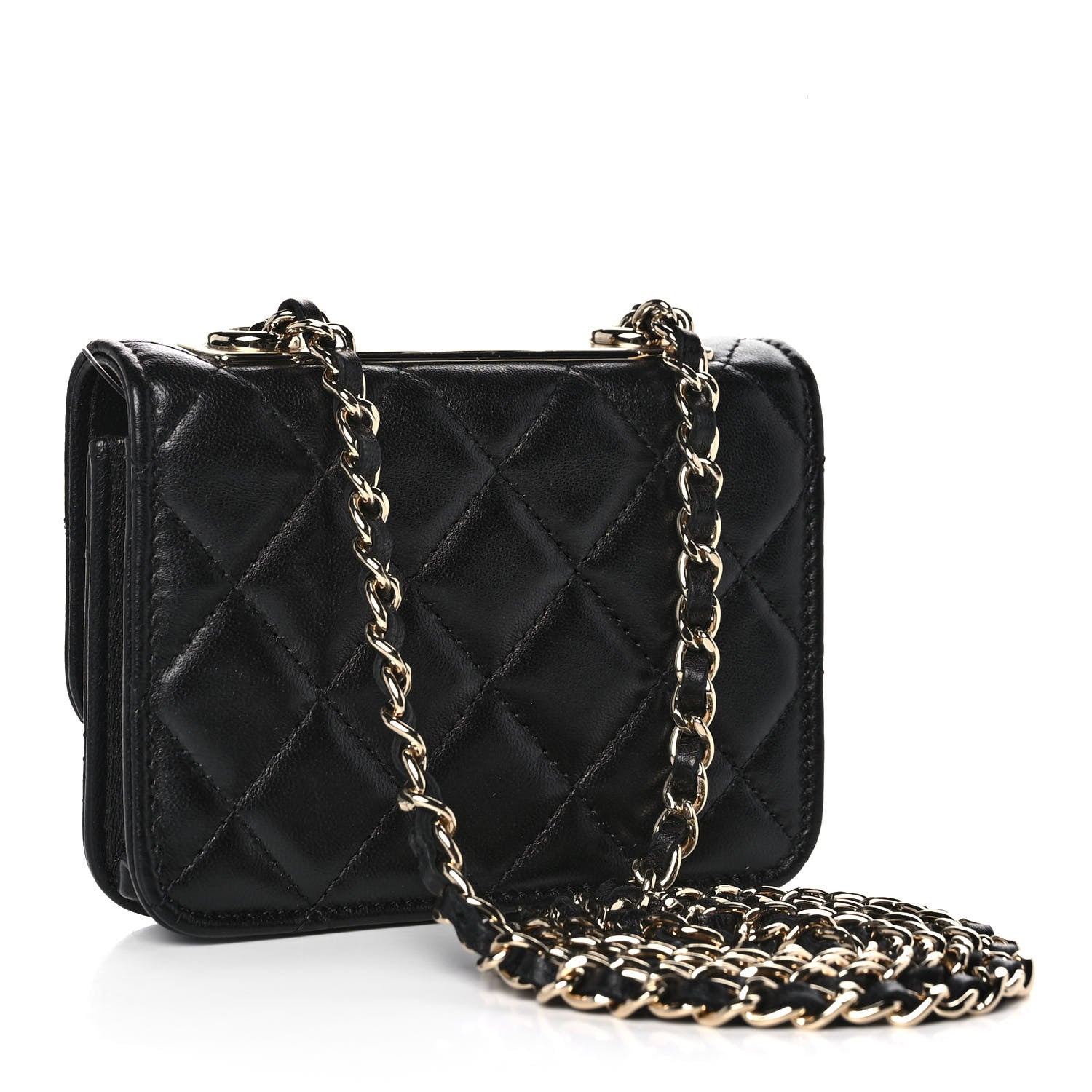 Chanel Lambskin Quilted Trendy CC Card Holder On Chain Black 2 of 10