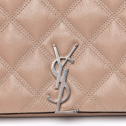 Saint Laurent Lambskin Diamond Quilted Becky Chain Wallet Gold Sand 9 of 11