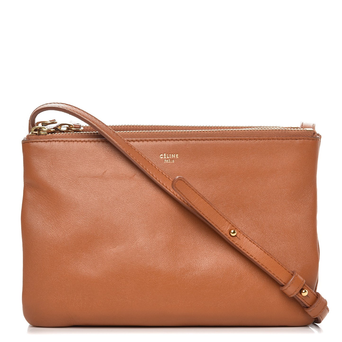 Lambskin Small Trio Crossbody Bag Tan