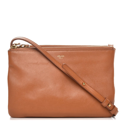 Celine Lambskin Small Trio Crossbody Bag Tan 1 of 10