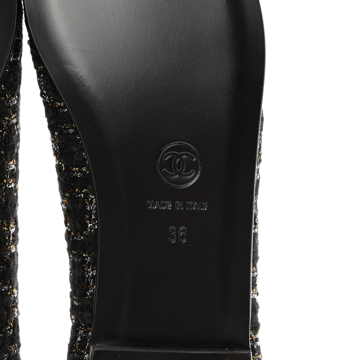 Chanel Tweed Cap Toe Ballerina Flats 36 Black 6 of 9