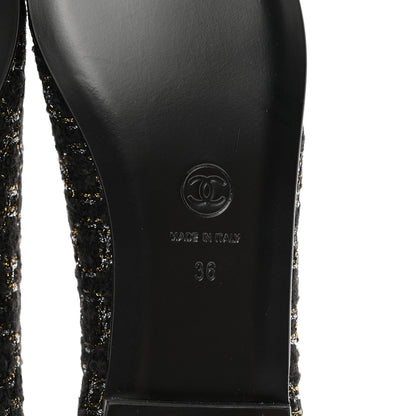 Chanel Tweed Cap Toe Ballerina Flats 36 Black 6 of 9