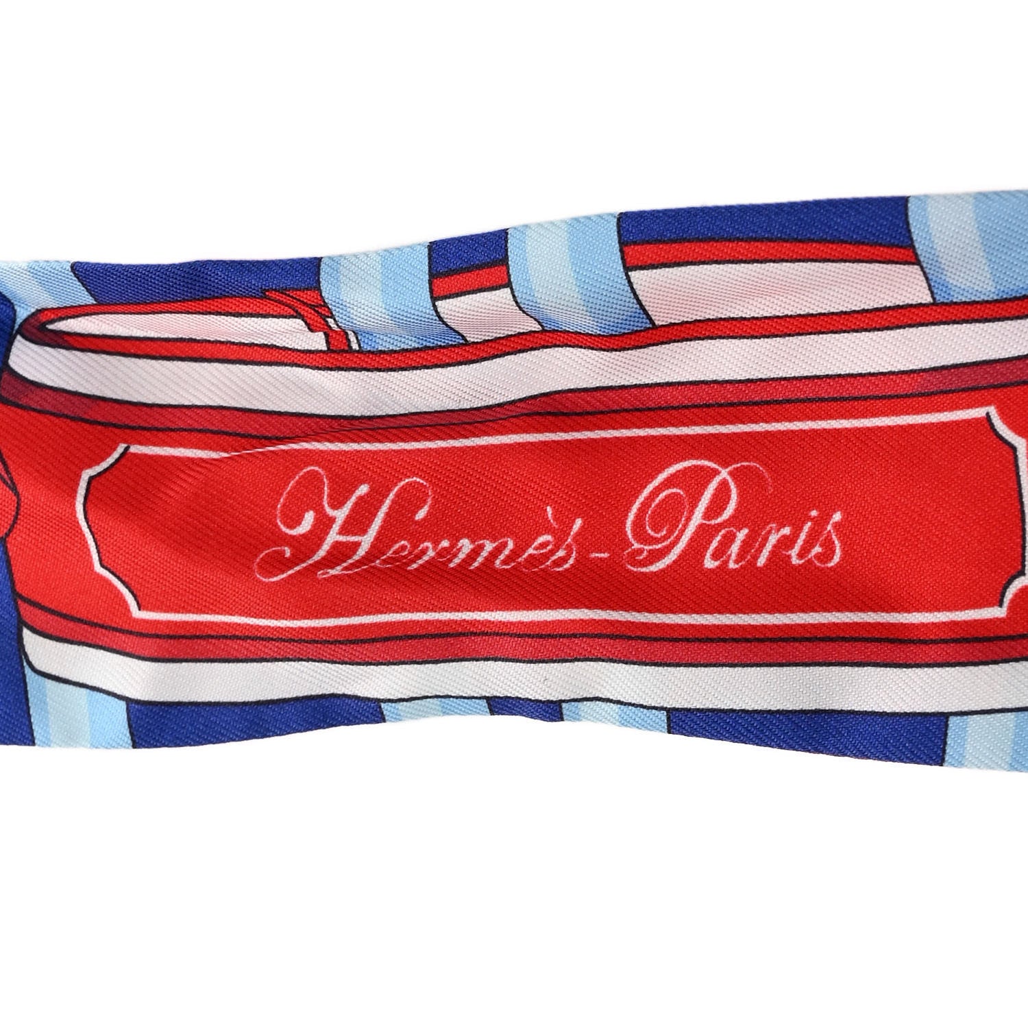 Hermes Silk Colliers de Chiens Remix Twilly Marine Rouge White 2 of 5