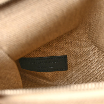 Saint Laurent Linen Calfskin Small Rive Gauche Tote Greggio Natural 7 of 10