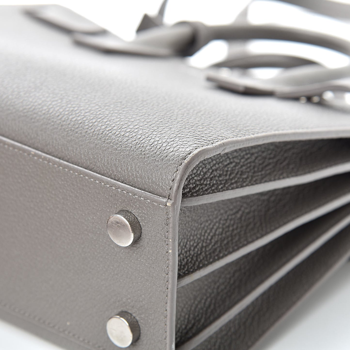 Grained Calfskin Nano Sac De Jour Fog