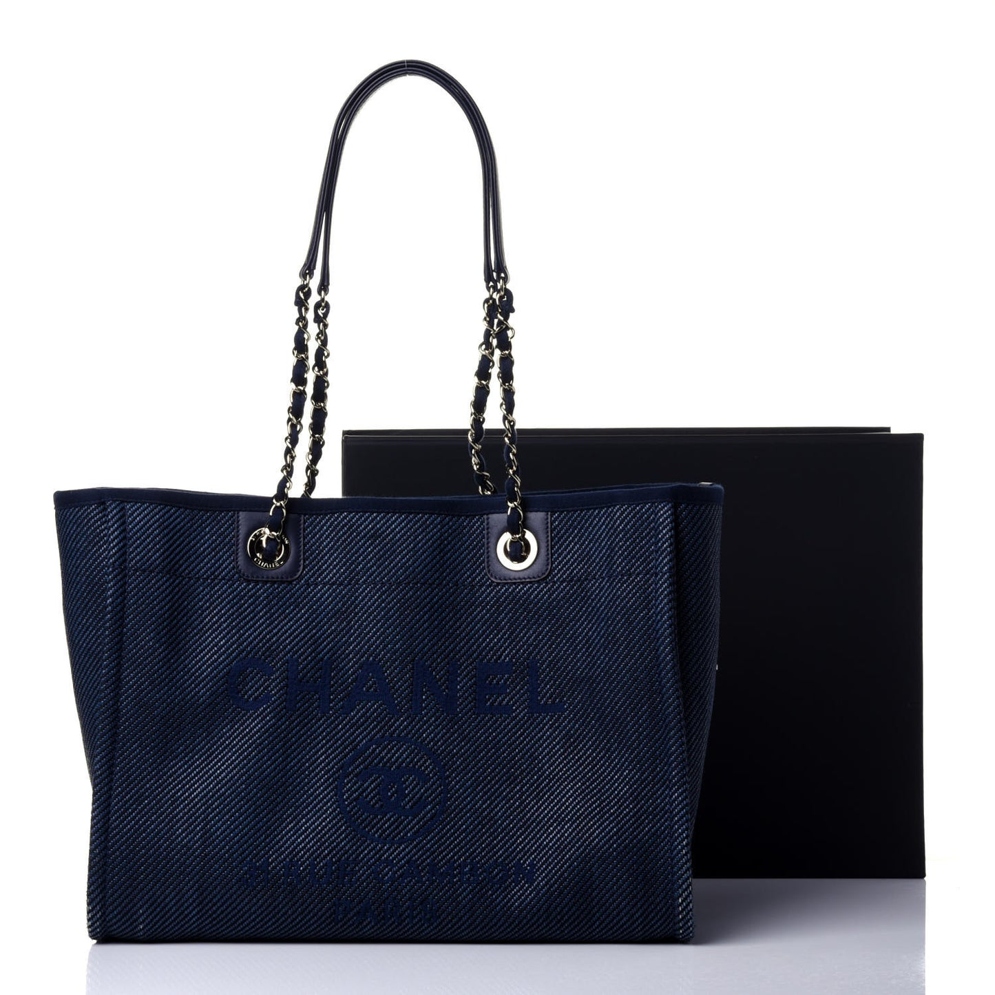 Mixed Fibers Small Deauville Tote Navy Blue