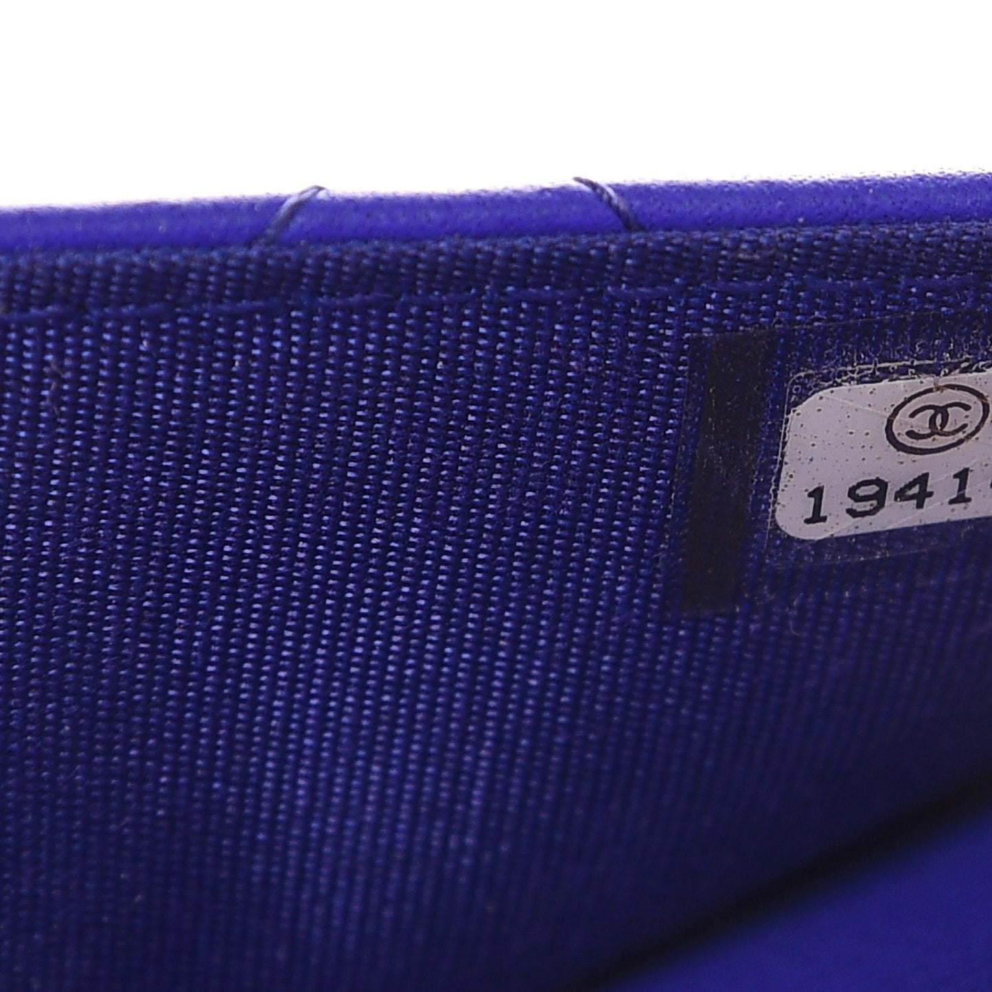 Calfskin Quilted Fancy CC Wallet On Chain WOC Blue