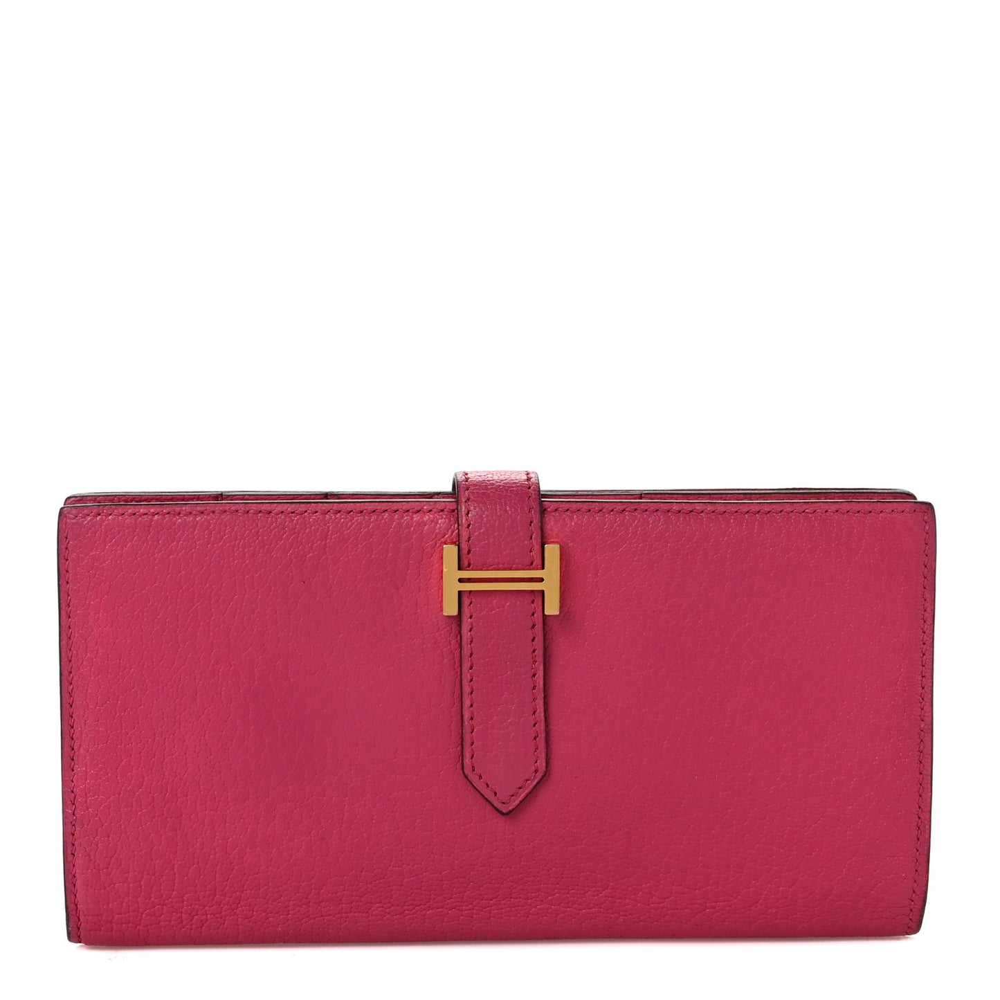 Chevre Mysore Bearn Gusset Wallet Rose Shocking