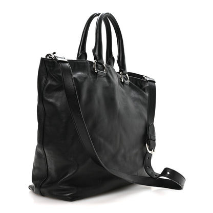 Prada Soft Calf Shopping Tote Black 3 of 11
