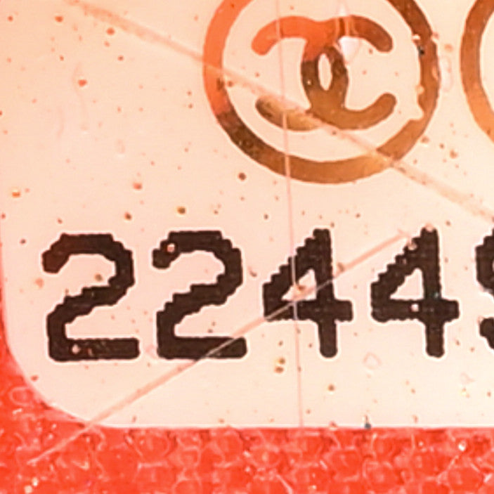 Chanel Caviar Camellia Embossed Compact Wallet Coral 8 of 14