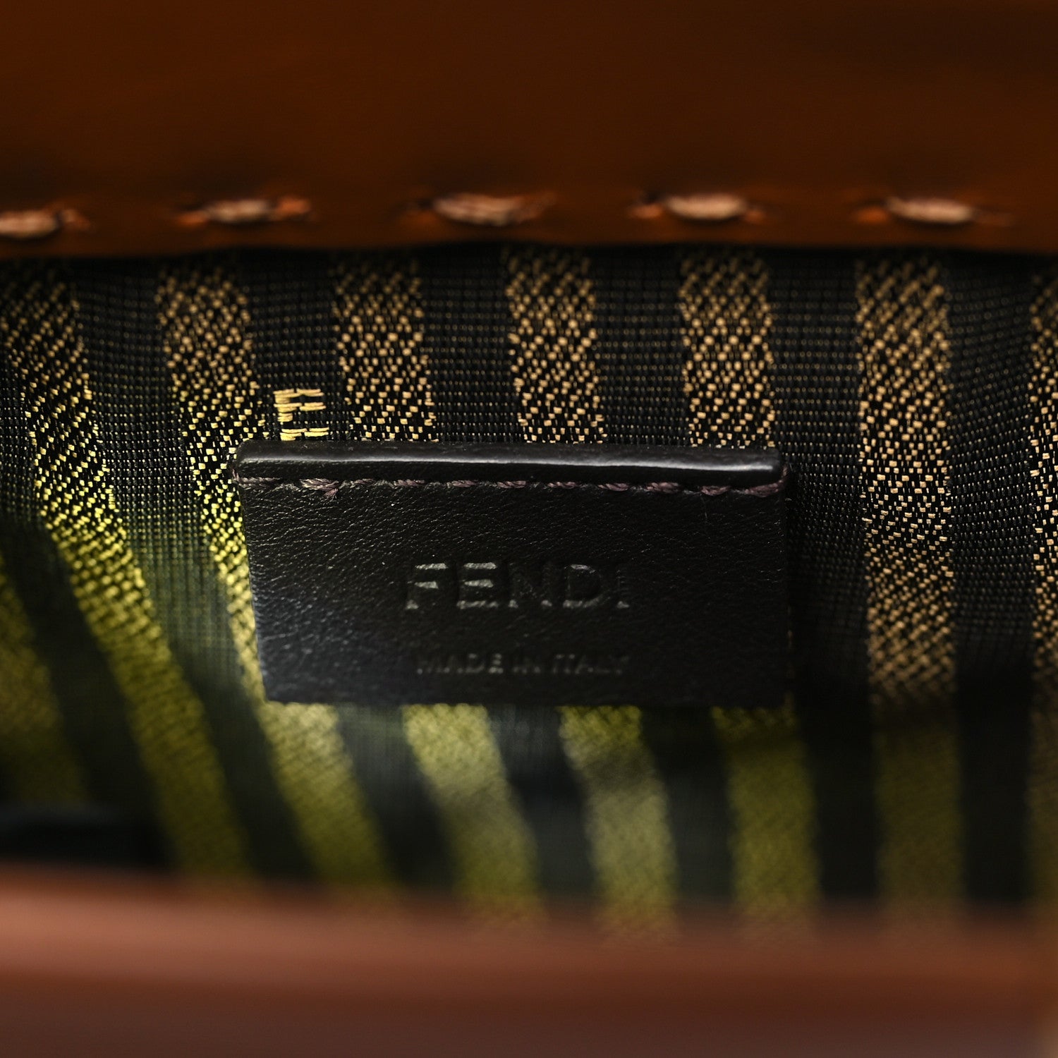 Fendi Vitello King Plexiglass Logo Embossed Mini Fendi Sunshine Shopper Tote Cuoio 6 of 11