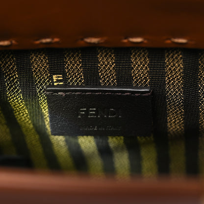 Fendi Vitello King Plexiglass Logo Embossed Mini Fendi Sunshine Shopper Tote Cuoio 6 of 11