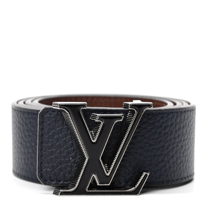 Louis Vuitton Taurillon Calfskin 40mm LV Tilt Reversible Belt 100 40 Navy Cognac 1 of 4