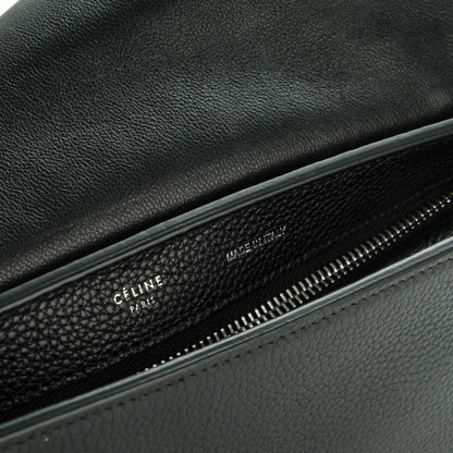 Celine Drummed Calfskin Suede Small Trapeze Black 7 of 8