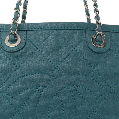 Chanel Grained Calfskin Quilted Small Daily Shopping Tote Turquoise 9 of 11