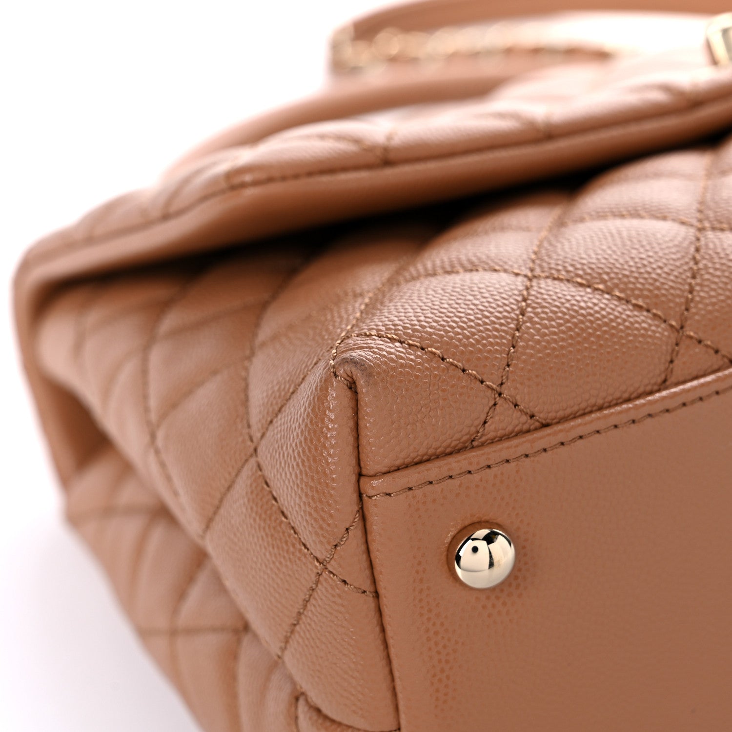 Chanel Caviar Quilted Small Coco Handle Flap Brown 8 of 11