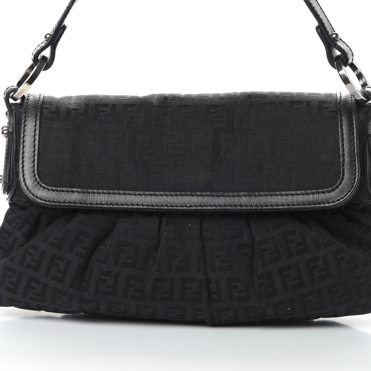 Fendi Zucchino Small Chef Shoulder Bag Black 8 of 12