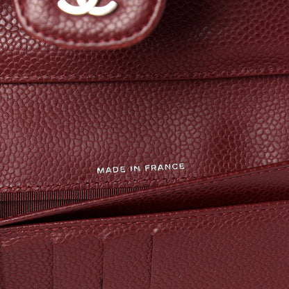 Chanel Caviar Quilted Large Gusset Flap Wallet Dark Red 7 of 12