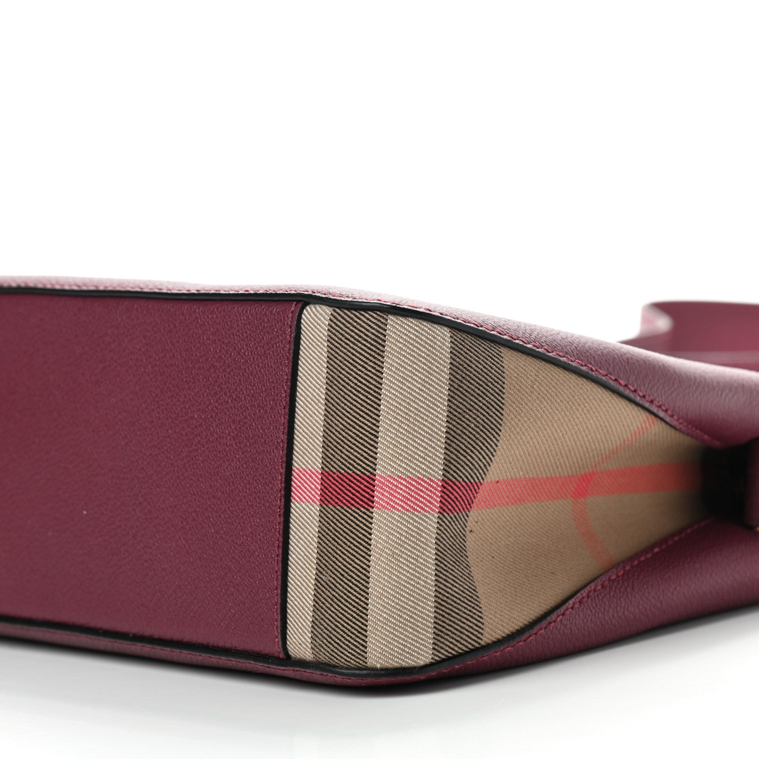Burberry Soft Grain Calfskin House Check Small Helmsley Crossbody Dark Plum 10 of 11