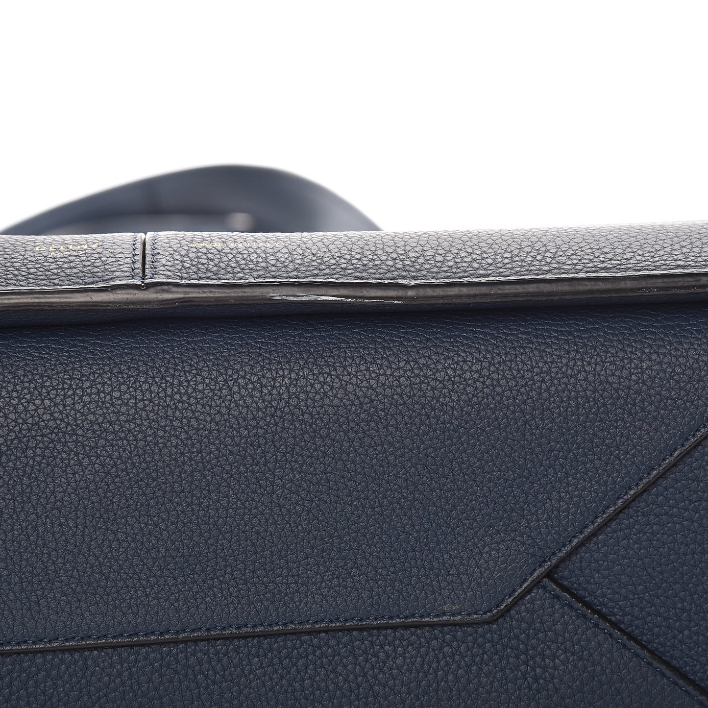 Baby Grained Calfskin Medium Tri-Fold Bag Steel Blue