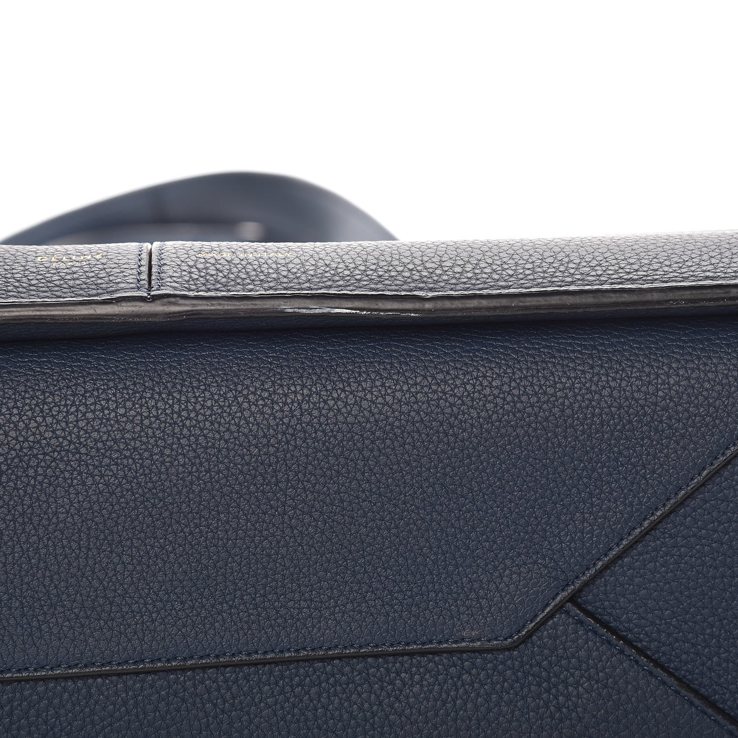 Celine Baby Grained Calfskin Medium Tri-Fold Bag Steel Blue 12 of 14