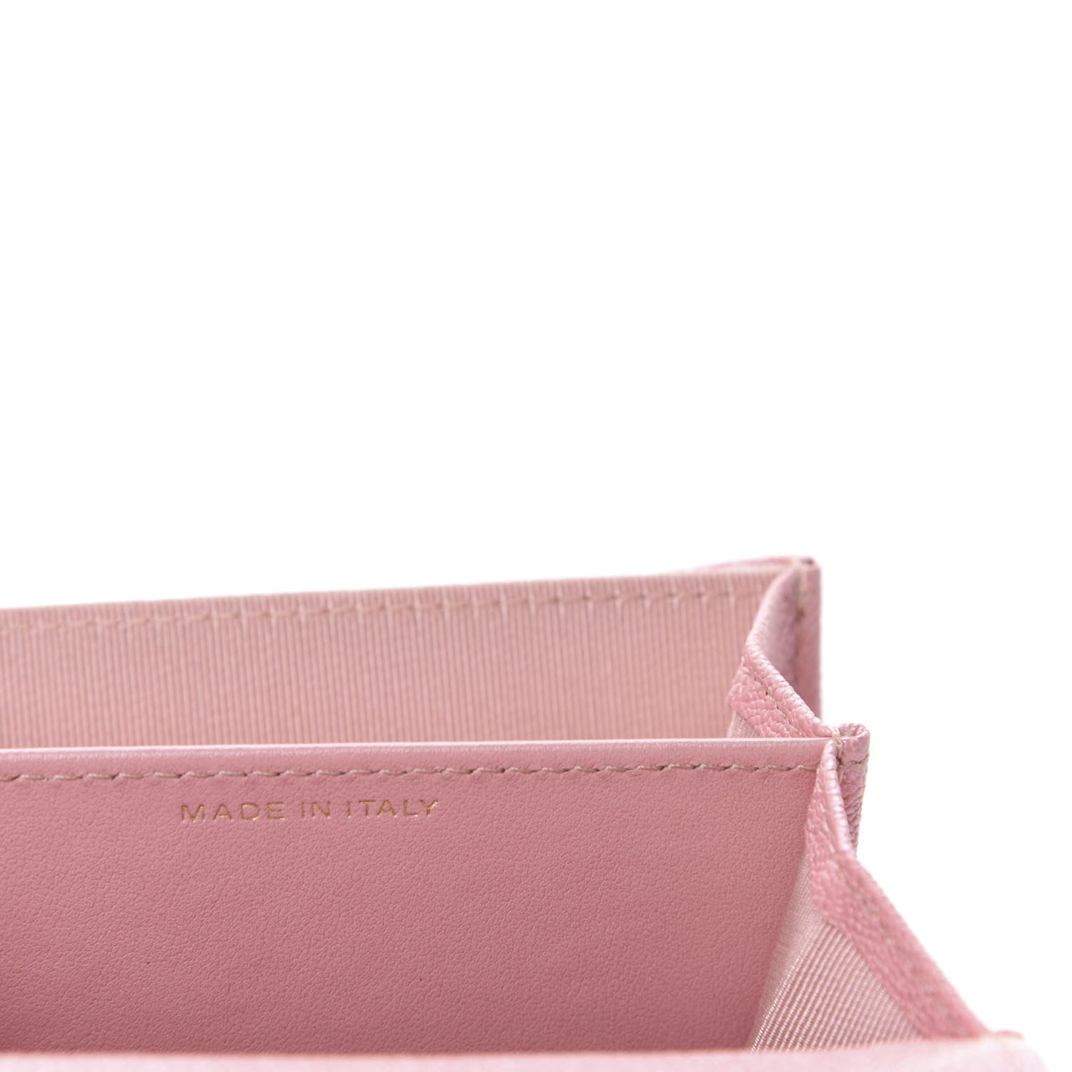 Chanel Iridescent Caviar Flap Quilted Card Holder Wallet Pink 7 of 9
