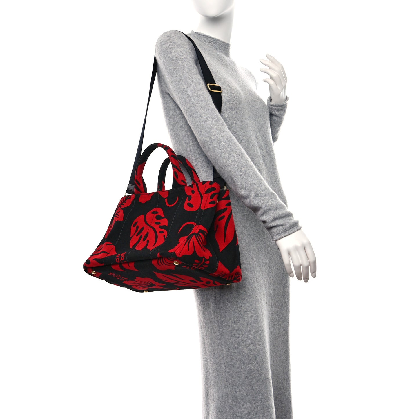 Canapa Hibiscus Tote Black Rosso