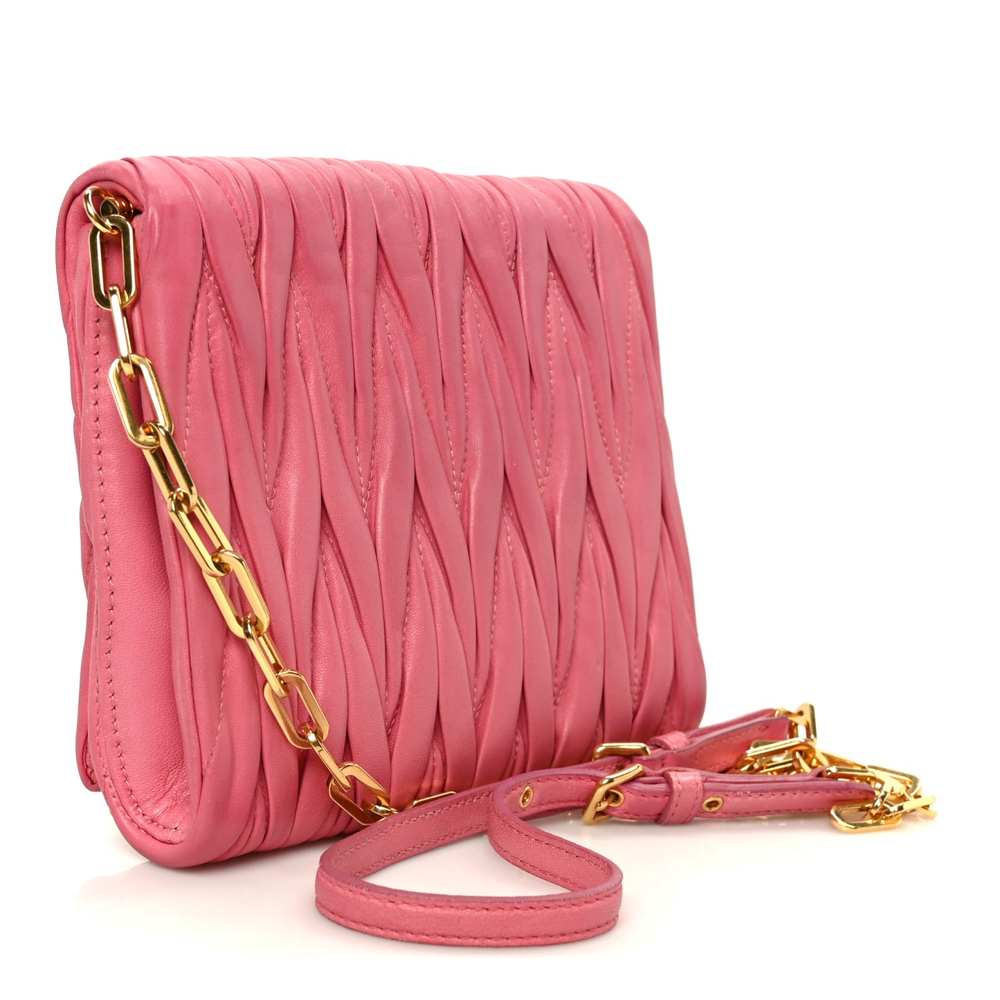 Nappa Matelasse Chain Crossbody Geranio