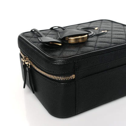 Chanel Caviar Quilted Large CC Filigree Vanity Case Black 8 of 9
