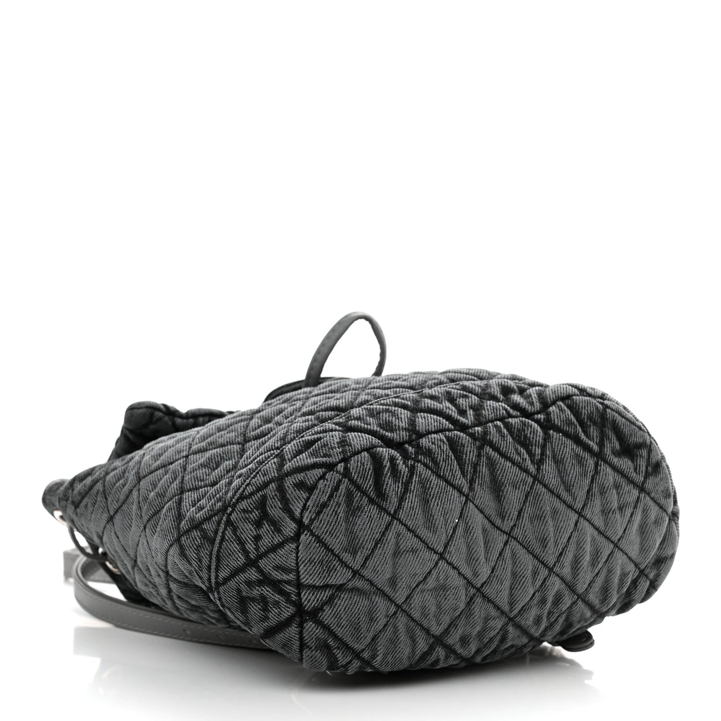 Washed Denim Quilted Denimpression Backpack Lilac Black