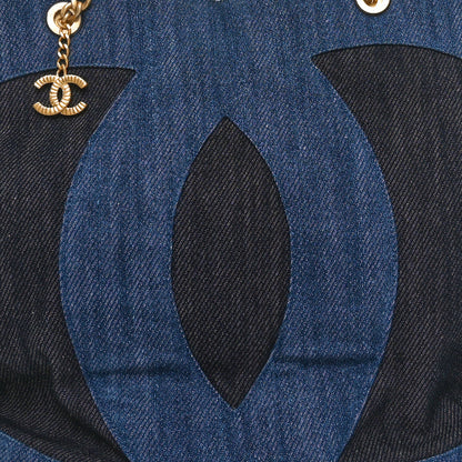 Chanel Denim Large Two Tone CC Shopping Blue 9 of 11