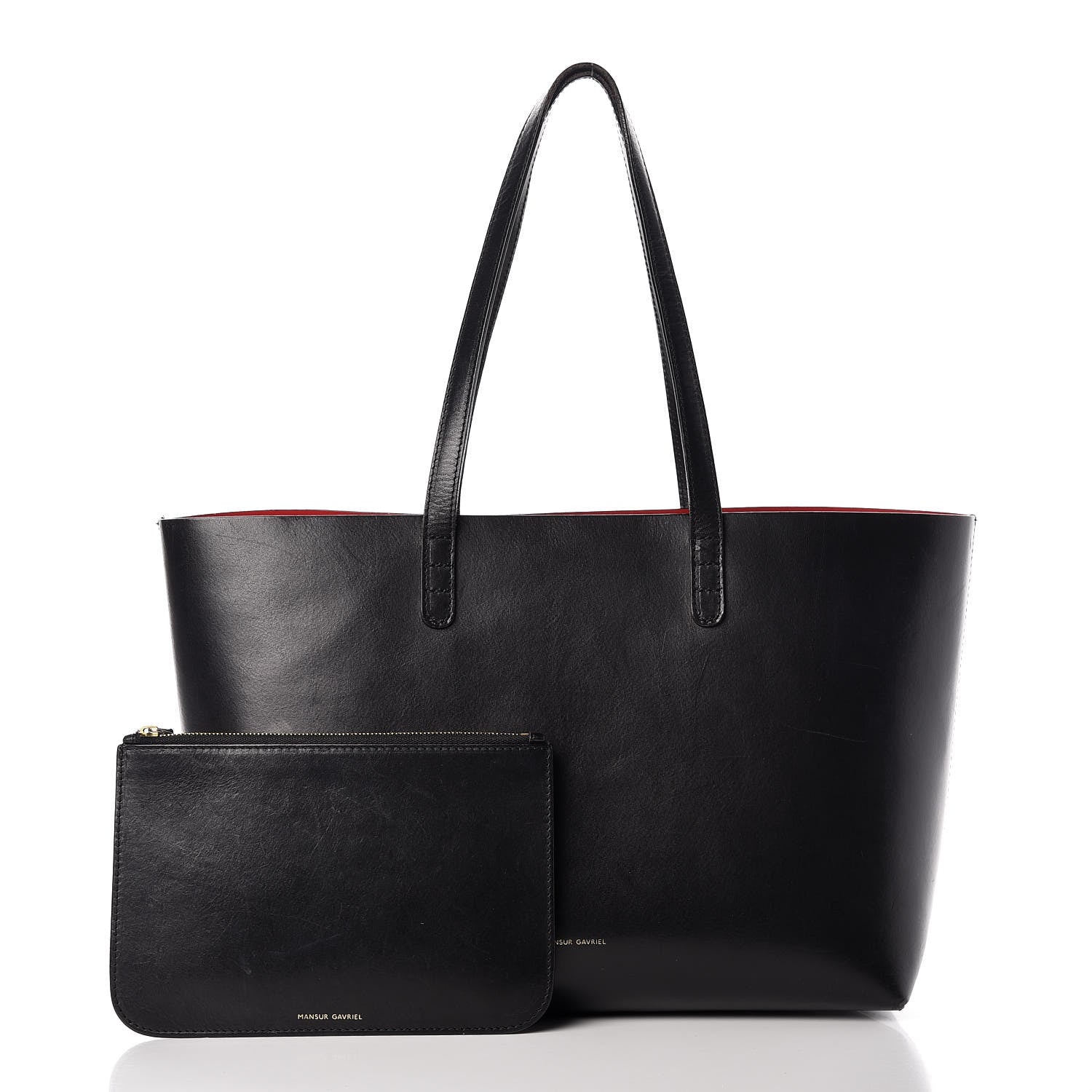 Mansur Gavriel Calfskin Small Shopping Tote Black Flamma 3 of 16