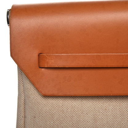 Hermes Toile Vache Calfskin Herbag Cabin Natural 8 of 13
