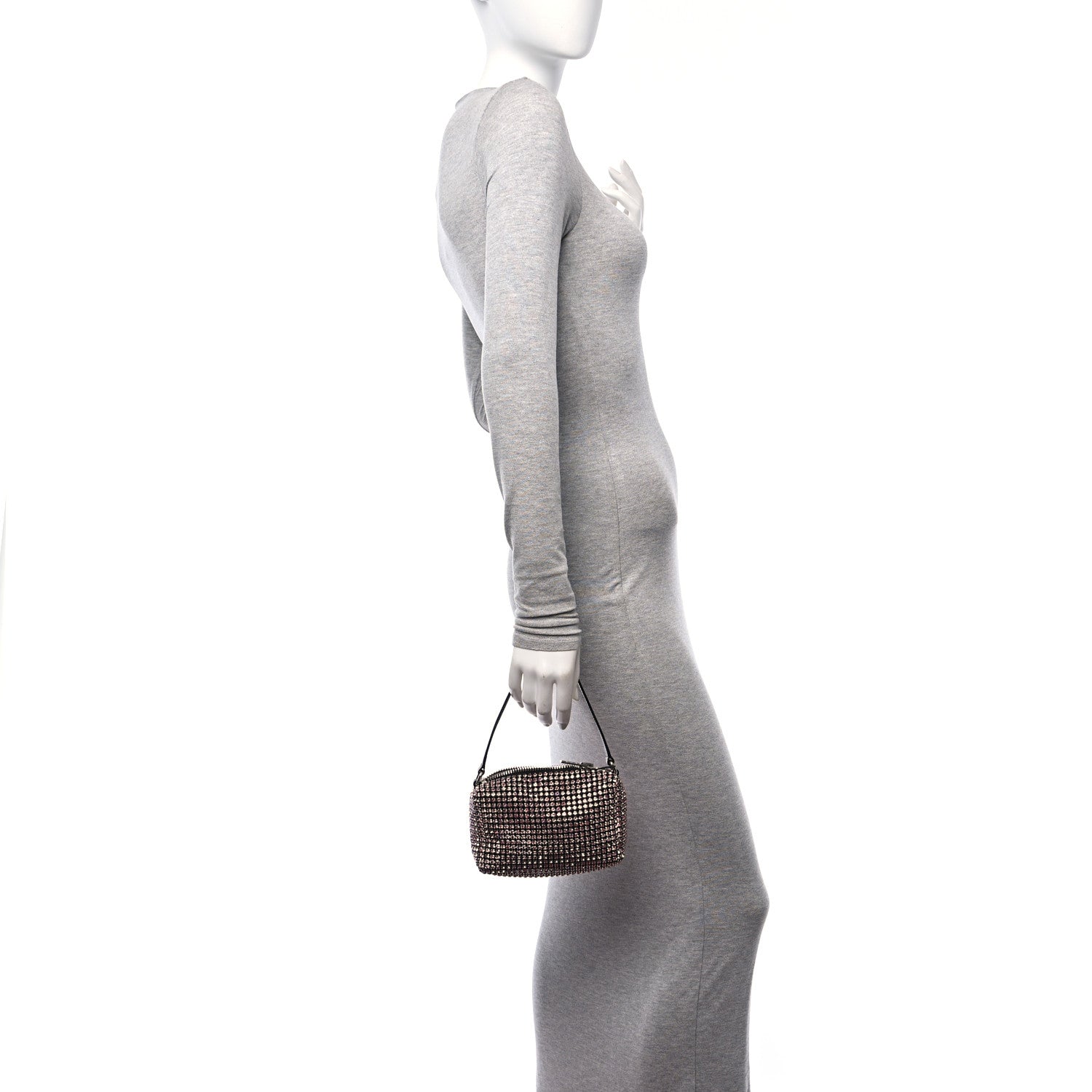 Alexander Wang Mesh Crystal Rhinestone Mini Heiress Pouch Pink 2 of 9