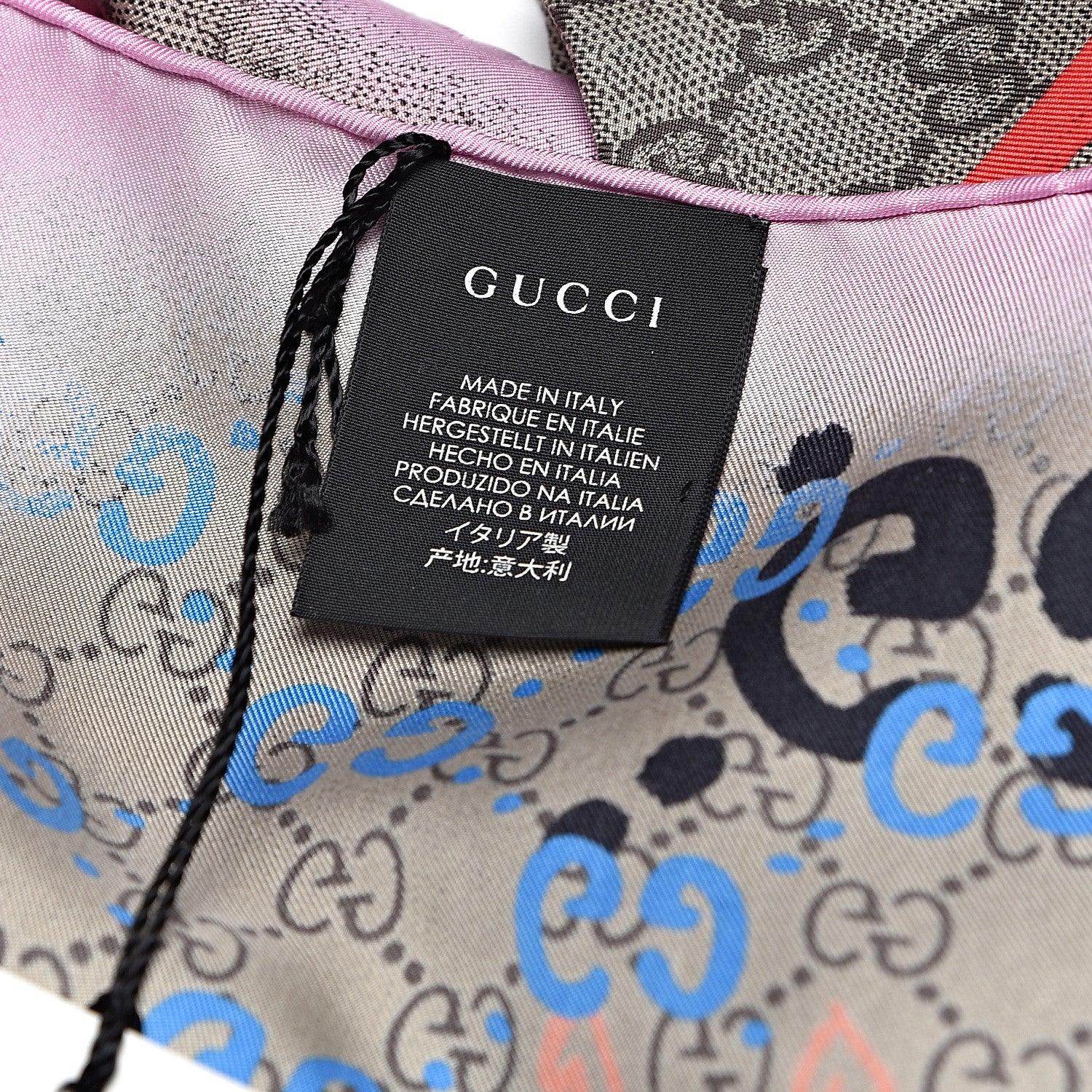 Gucci Silk Twill GG Monogram Real GG UFO Square Scarf Multicolor 4 of 4