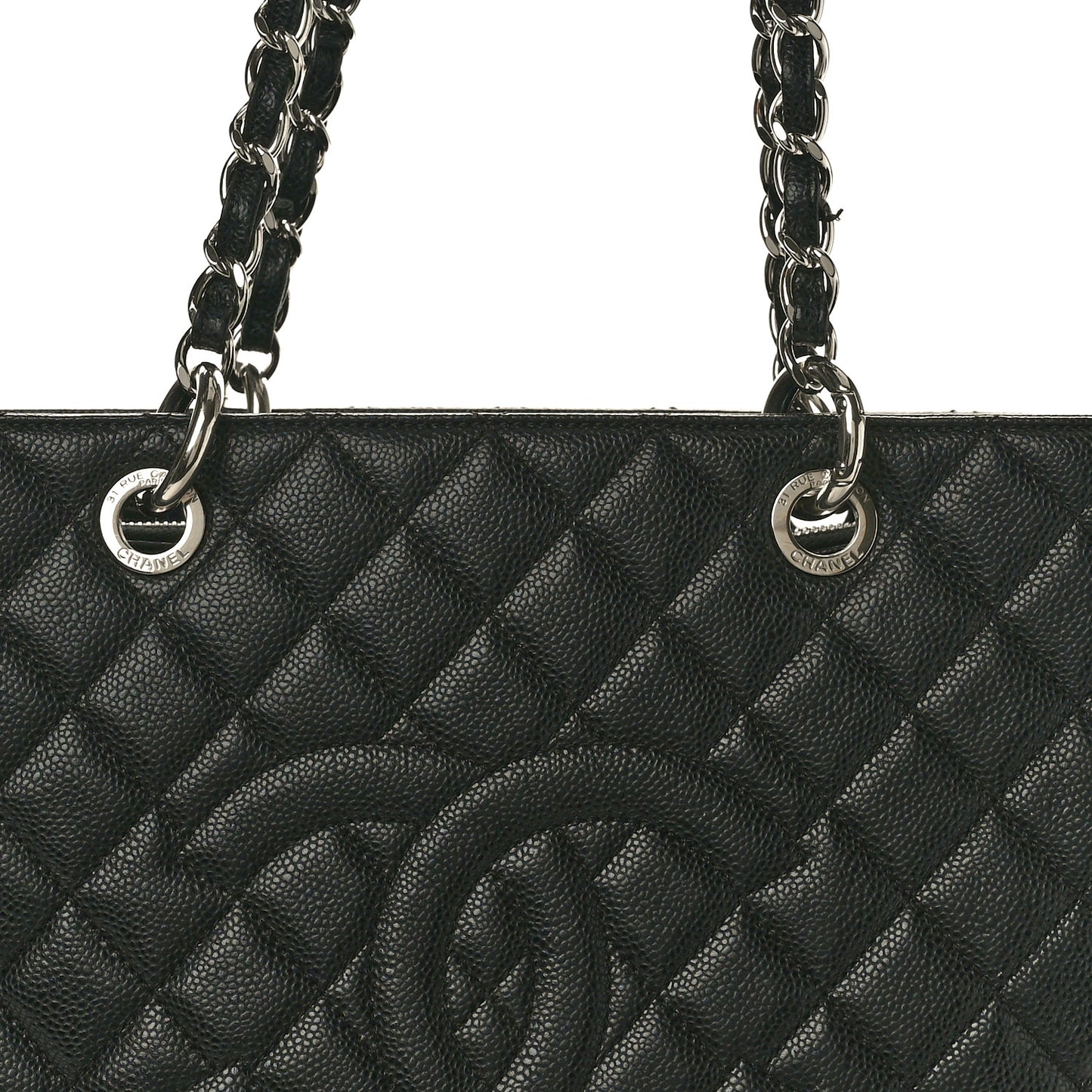 Caviar Quilted Grand Shopping Tote GST Black