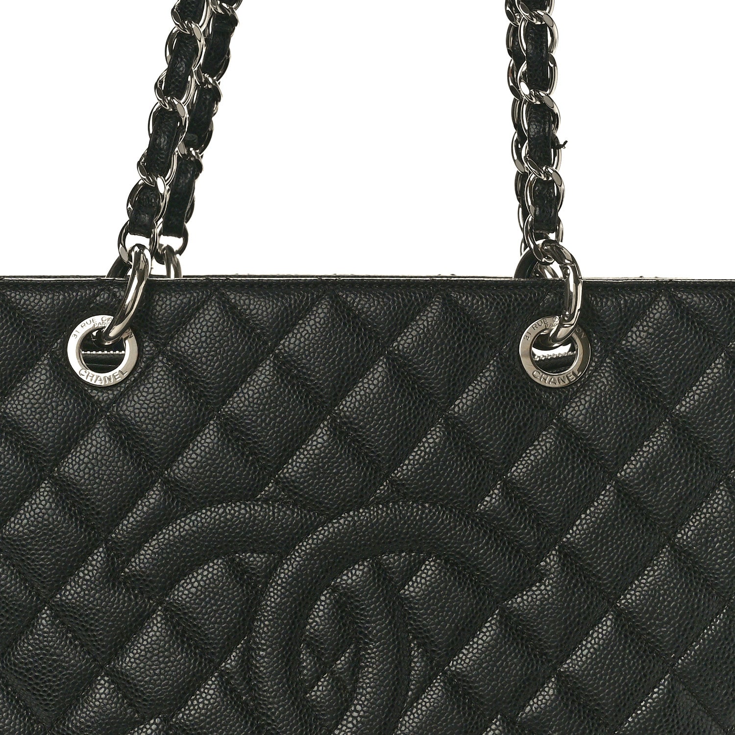 Chanel Caviar Quilted Grand Shopping Tote GST Black 8 of 12