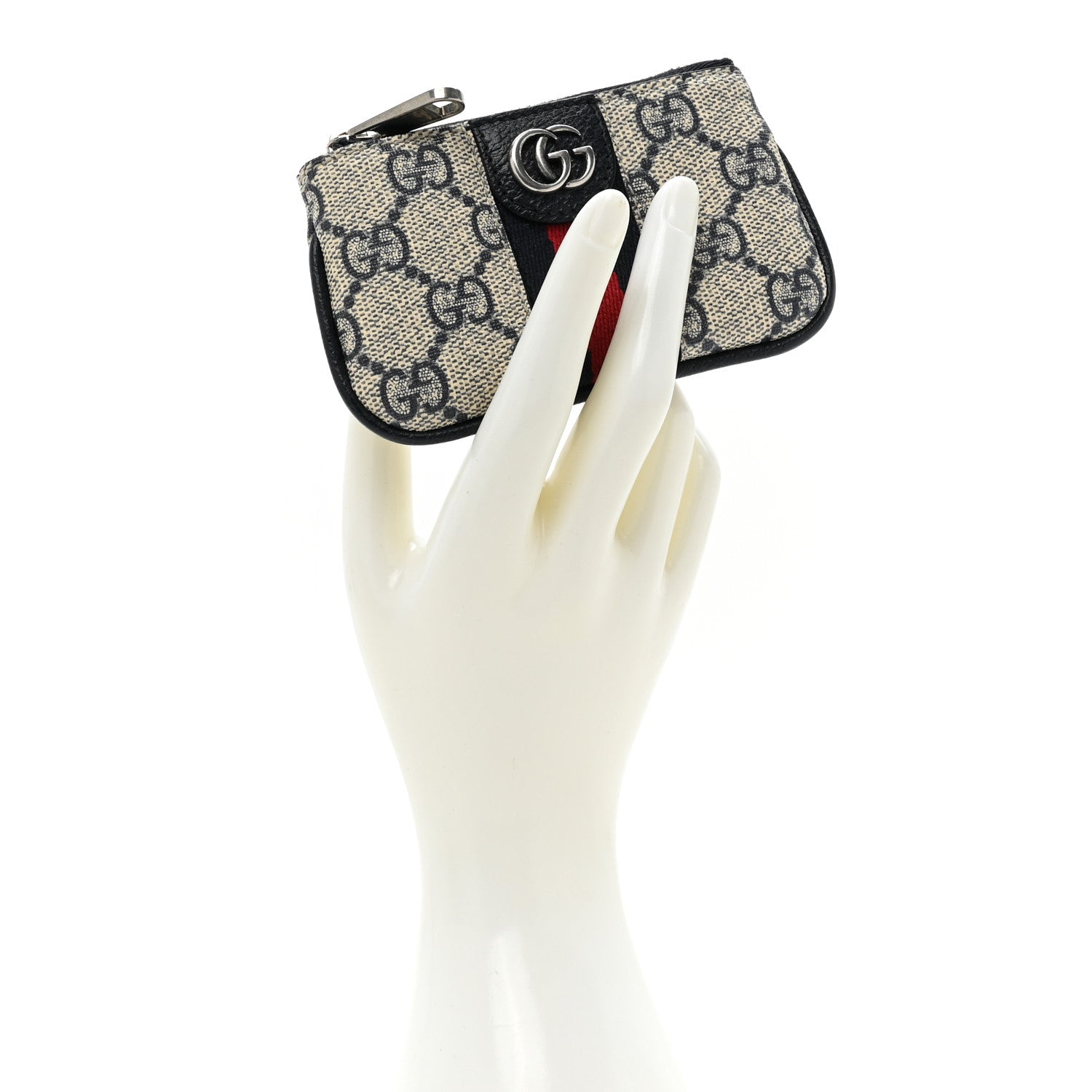 Gucci GG Supreme Monogram Web Ophidia Key Case Beige Blue 2 of 10