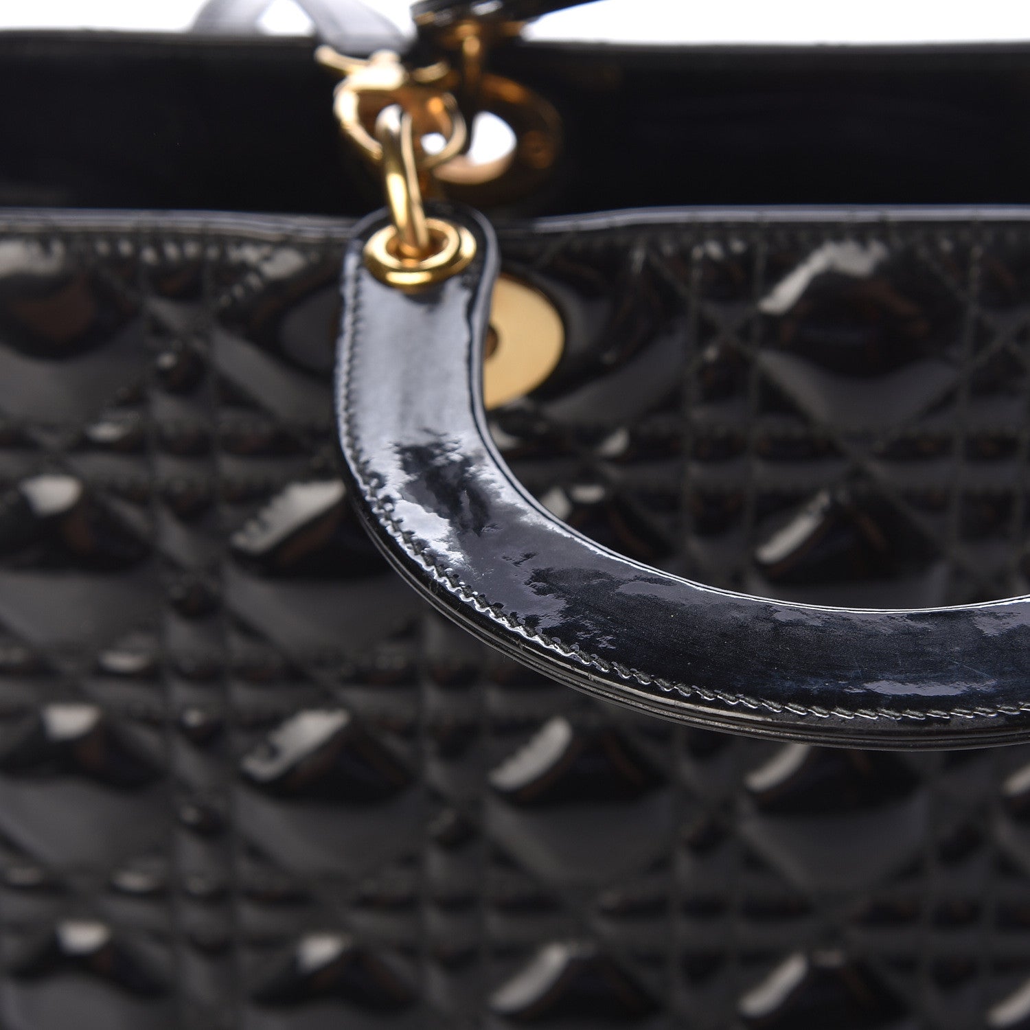 Christian Dior Patent Cannage Large Lady Dior Black 13 of 15