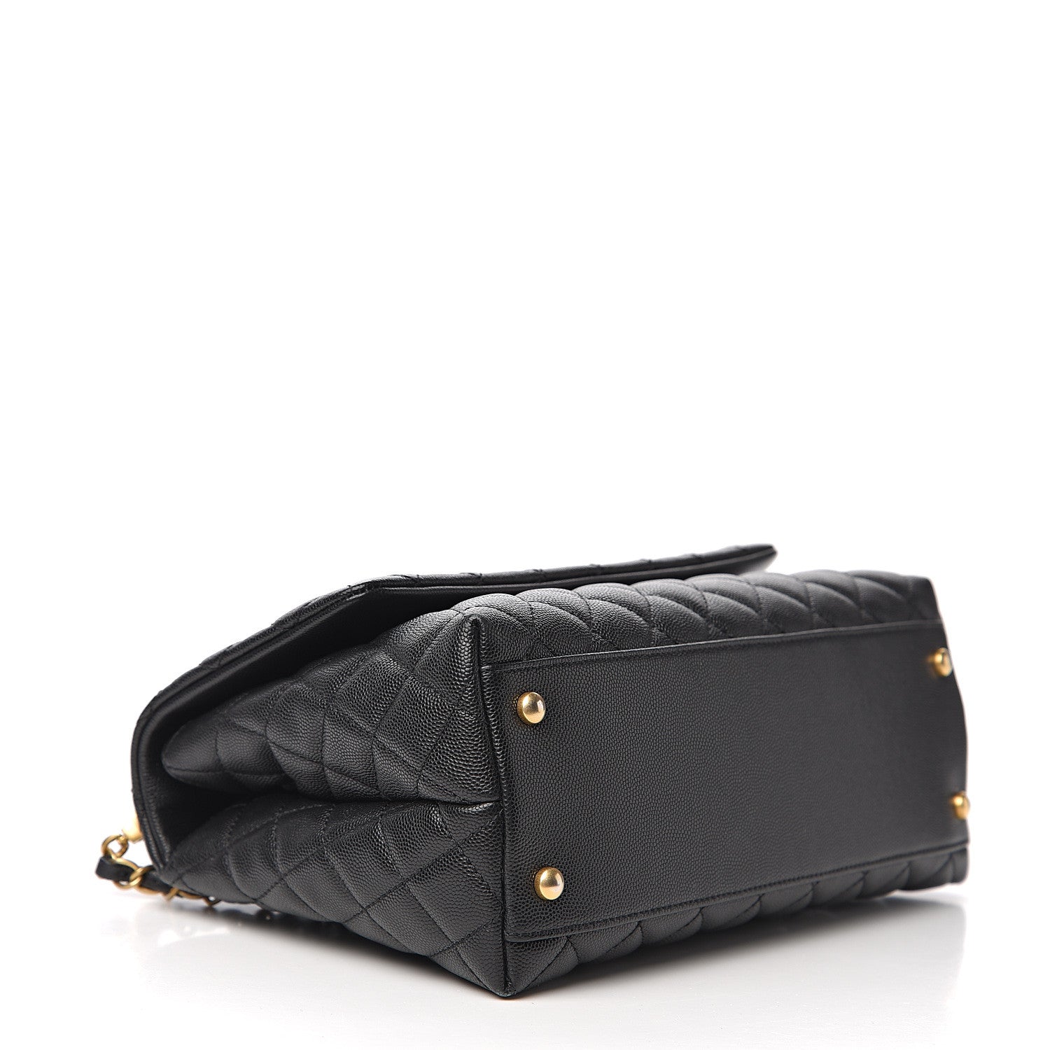 Chanel Caviar Lizard Embossed Quilted Small Coco Handle Flap Black 5 of 11