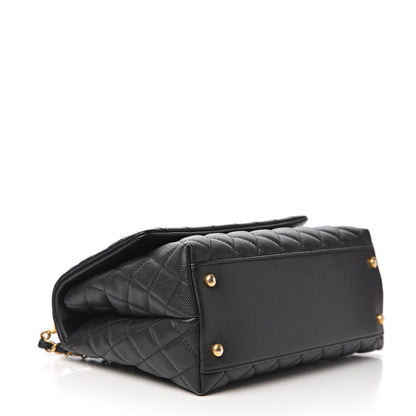 Chanel Caviar Lizard Embossed Quilted Small Coco Handle Flap Black 5 of 11